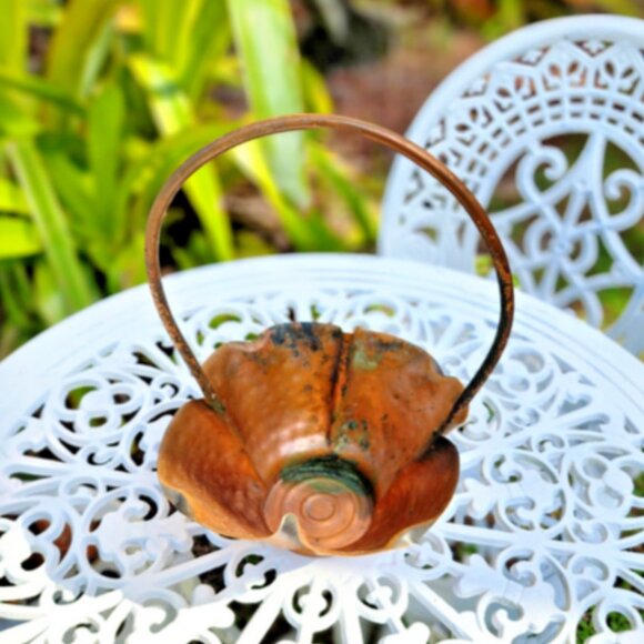 Vintage Coppersmith Treasures Of Time Hand Hammered Copper Basket 9”x13”. - Picture 5 of 9